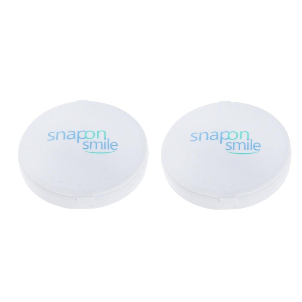 T.O.G. 2 Pcs Silicone Lower False Teeth Dental Veneers Dentures Fake Tooth w/Case