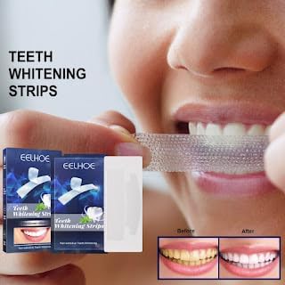 KIYLO Teeth Whitening Strip Portable Dental Whitening Strip Reduced Sensitivity White Strips Ideal for Adult and Kids (7 Pair - 14Pcs)