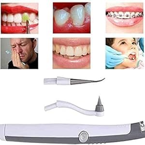 KEDY Electric Sonic Tooth Stain Eraser Plaque Remover Vibrating Teeth Beauty Tool Kit Teeth Pic Whitening Dental Cleaning System Battery Powered Tooth Polishing Kit