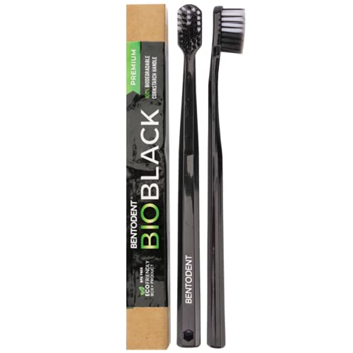 Bentodent Toothpaste - Activated Charcoal Toothpaste With A Soft (Bio Black/or Bio White) Biodegradable Toothbrush