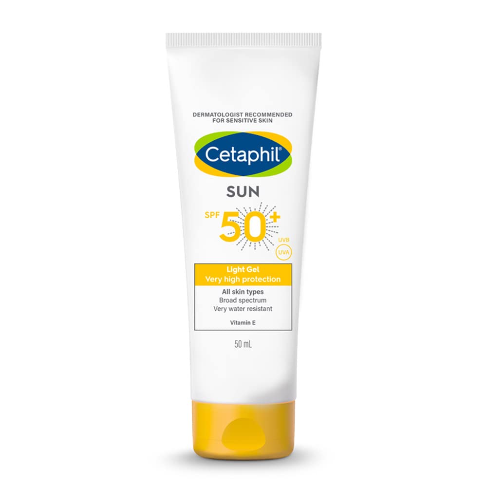 Cetaphil Combination Skin Sun Spf 50 Sunscreen, Very High Protection Light Gel, Water Resistant, Vitamin E, 50 Ml, Pack Of 1