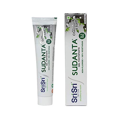 Sri Sri TATTVA shuddhta ka naam Sudanta Ayurvedic Herbal Gel Fresh Breath Toothpaste - All Natural,Sls Free,Fluoride Free Tooth Paste With Charcoal,Salt & More - 100G(Pack Of 1),For Kids And Adults