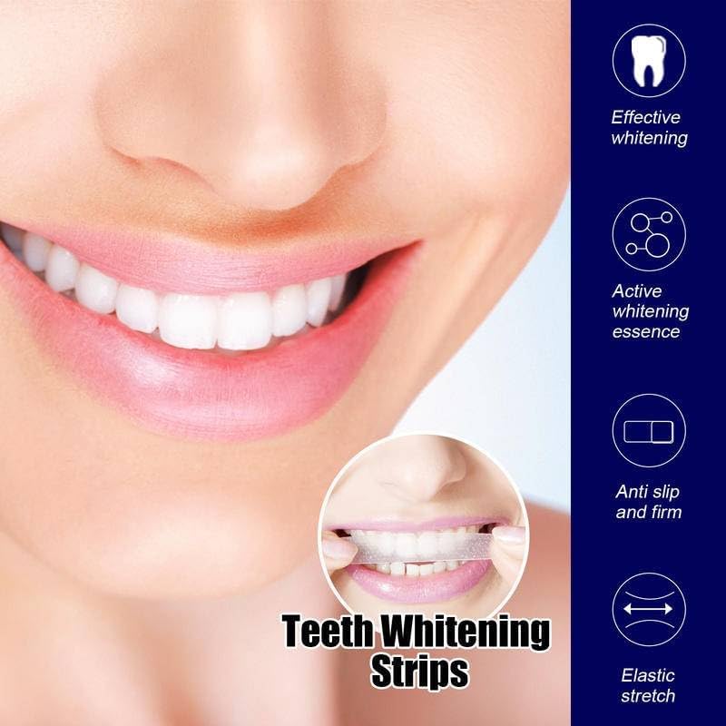 KIYLO Teeth Whitening Strip Portable Dental Whitening Strip Reduced Sensitivity White Strips Ideal for Adult and Kids (7 Pair - 14Pcs)