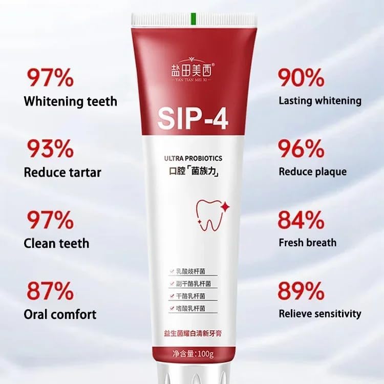 SP 4 Ultra Brightening Toothpaste, Advanced Whitening Formula for Stain Removal and Enamel Protection, 50g Fresh Mint Flavor (Set of 1)