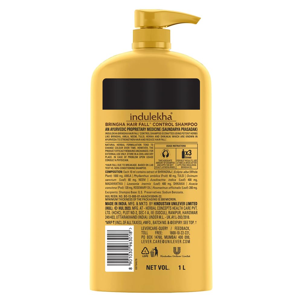 Indulekha Bringha Shampoo Ayurvedic Medicine for Hairfall 1L