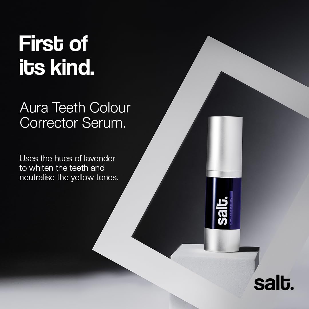 Salt Aura Colour Corrector Serum - Instant Teeth Whitening | Vegan & Fluoride-Free | Non Invasive & Non Abrasive | Neutralises Yellow Tones | 30ml