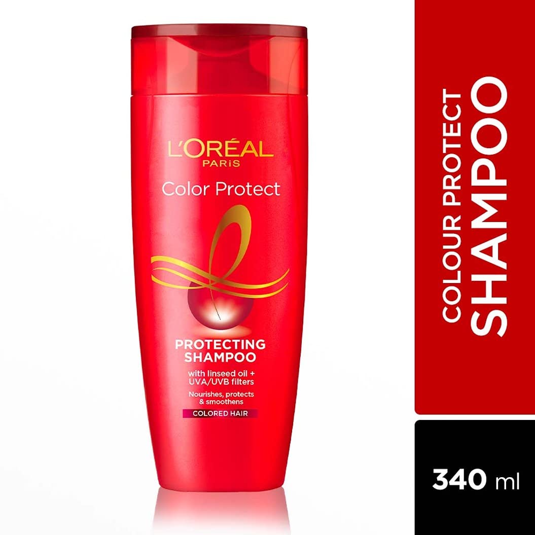 L'Oreal Paris Shampoo, Vibrant & Revived Colour, For Colour-treated Hair, Protects from UVA & UVB, Colour Protect, 340 ml