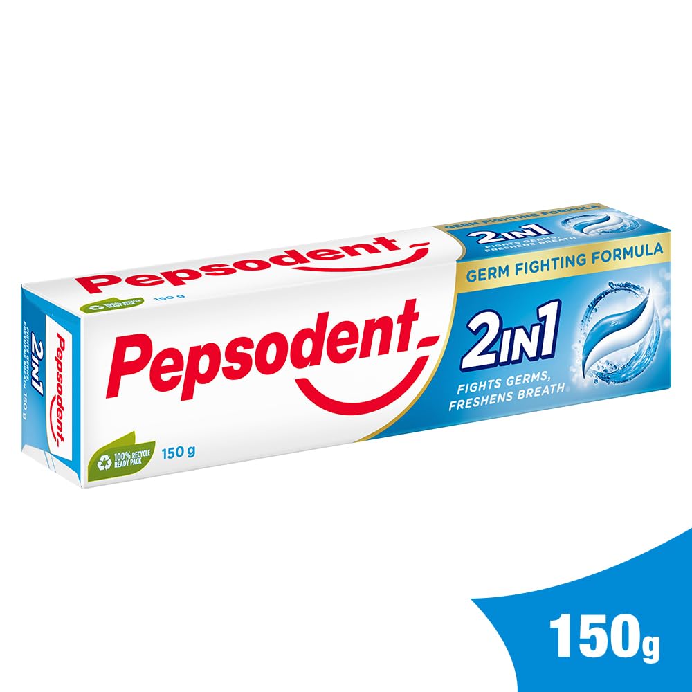 Pepsodent 2 in 1 Toothpaste Tooth Decay Prevention, Cavity Protection, Sensitivity Relief, Plaque Removal, 150 g