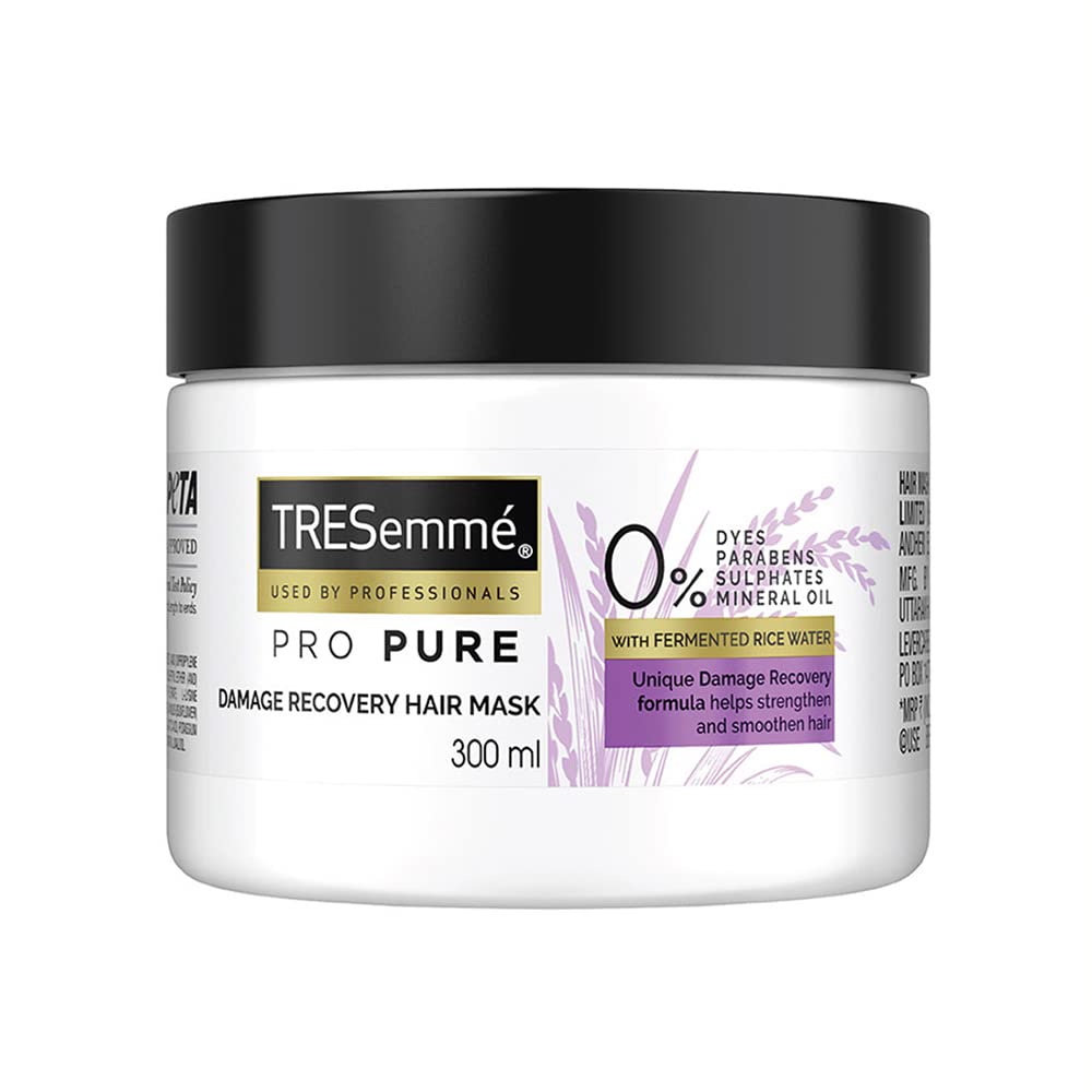 TRESemme Pro Pure Damage Recovery Mask, with Fermented Rice Water, Sulphate Free & Paraben Free, for Damaged Hair, 300 ml