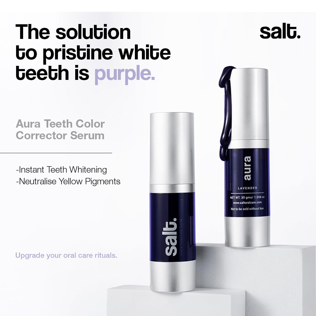 Salt Aura Colour Corrector Serum - Instant Teeth Whitening | Vegan & Fluoride-Free | Non Invasive & Non Abrasive | Neutralises Yellow Tones | 30ml