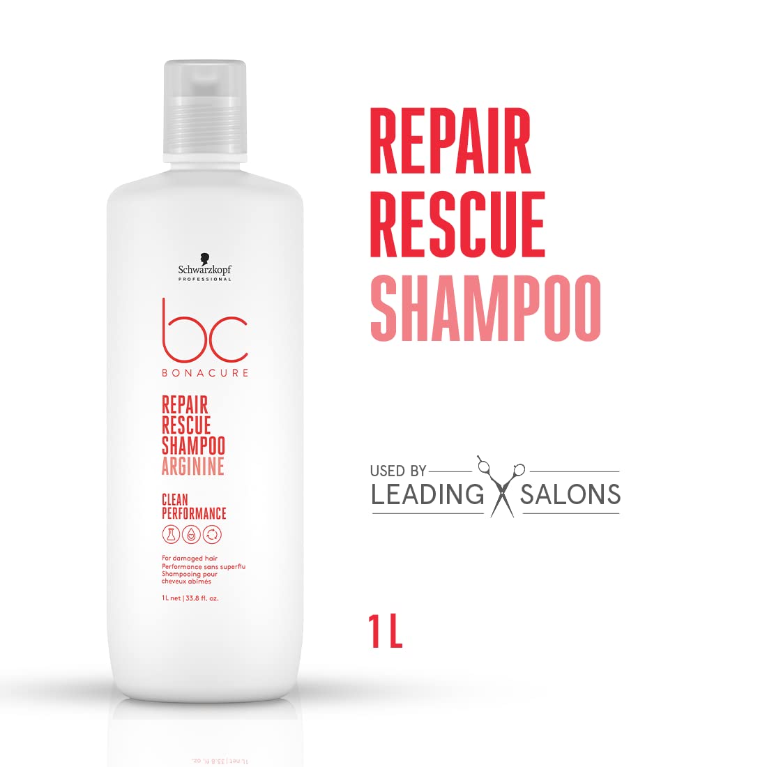 Schwarzkopf Professional Bonacure Peptide Repair Rescue Micellar Shampoo | For Damaged Hair | 1  L