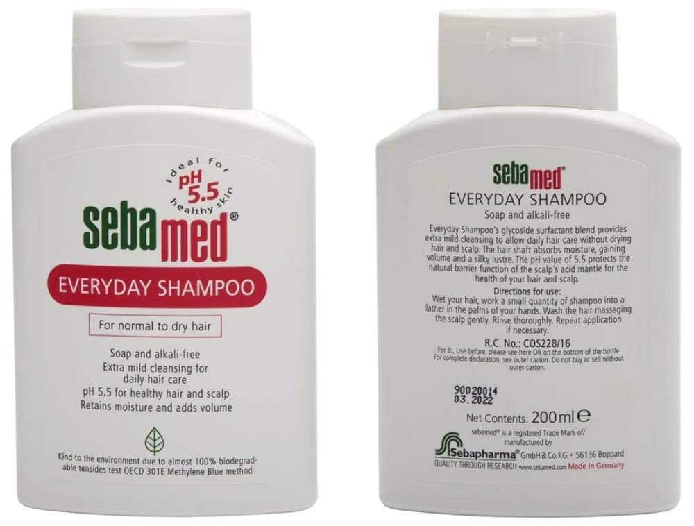 Sebamed Everyday Shampoo |pH 5.5|Soothing for sensitive scalp| Normal to Dry scalp | Dermatologically & clinically tested | 200ml