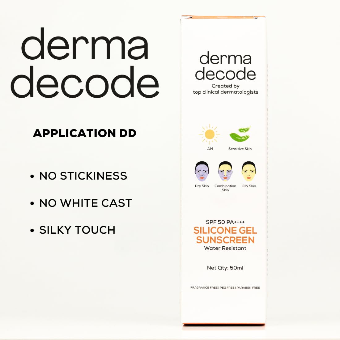 Derma Decode Waterproof Sunscreen for Swimming | SPF-50 PA ++++ Water-Resistant, Sweat-Proof Sun-Screen | Prolonged Sun Protection for Swimming-Pool, Beach & Sports - 50 ml