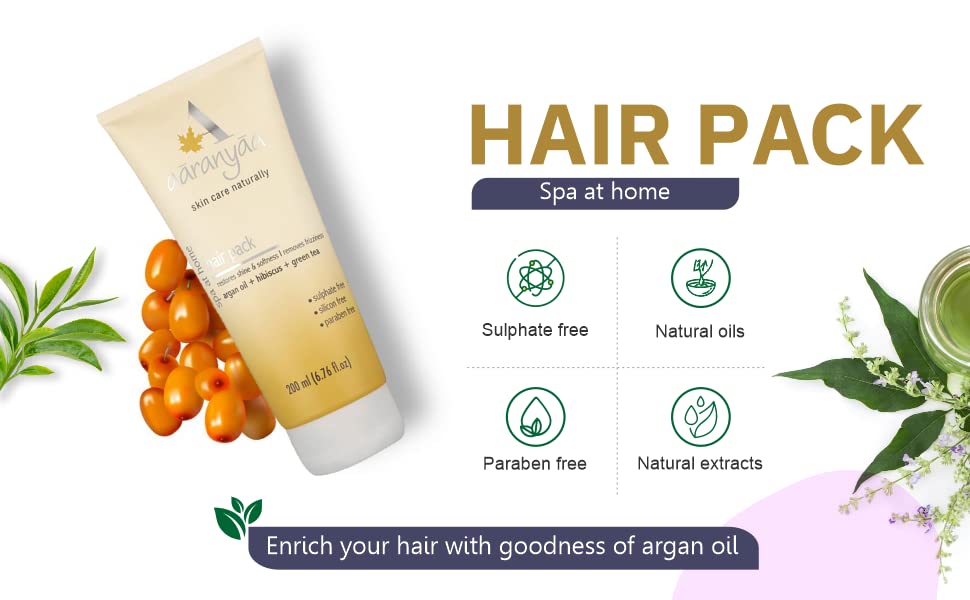 Aaranyaa Hair Pack With Argan Oil (200ml) Hair Mask For Dry & Frizzy Hair | Deep conditioning and hair fall control | For Men & Women | 200ml - Sulphate Free