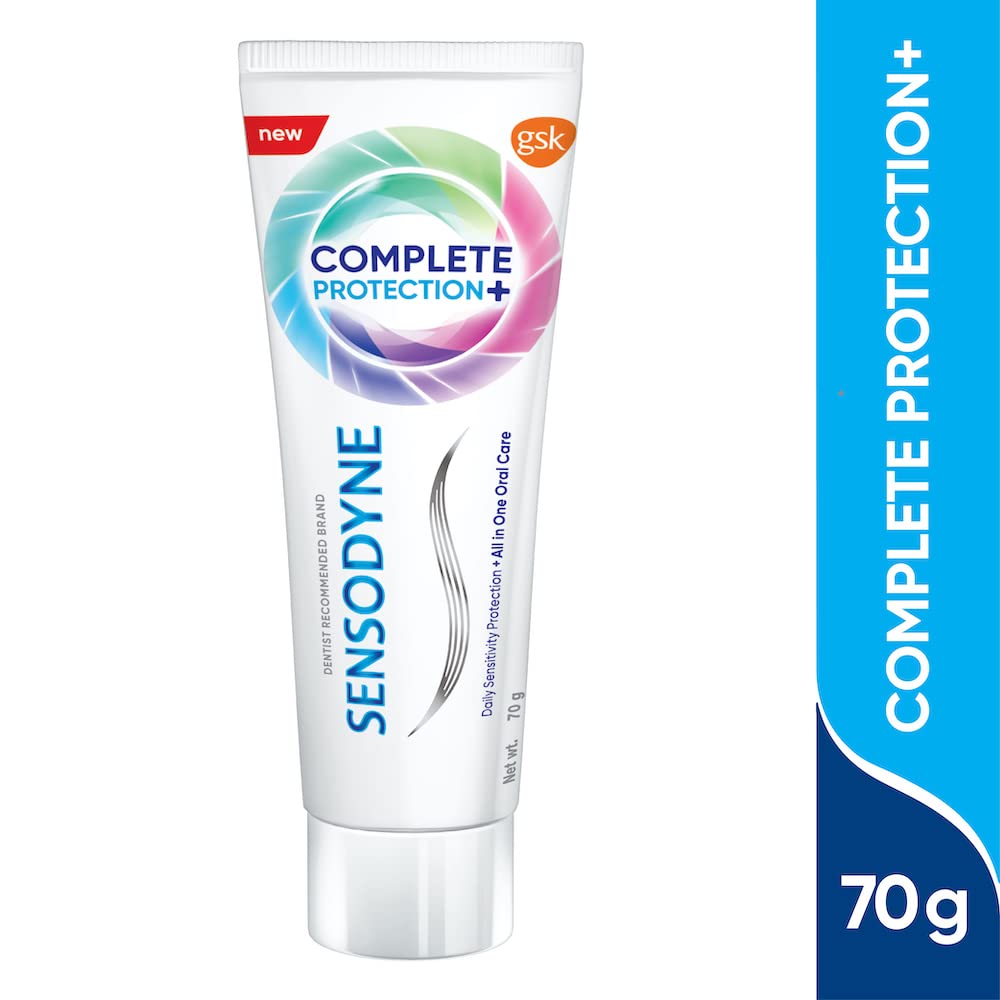 Sensodyne Toothpaste Complete Protection+, All in One daily oral care tooth paste for sensitive teeth, 70 gm