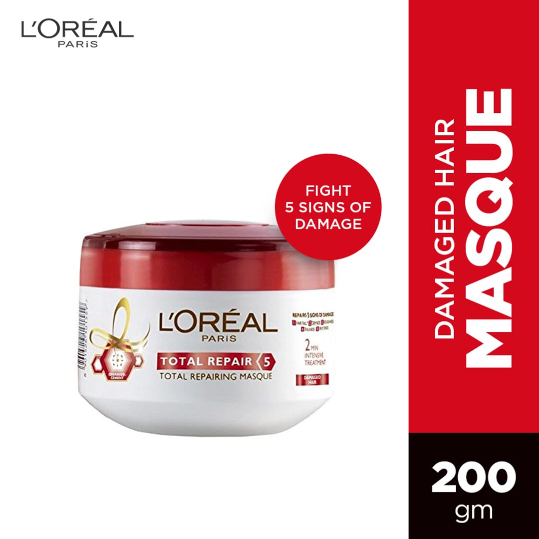 L'Oreal Paris Hair Mask, For Damaged and Weak Hair, With Pro-Keratin + Ceramide, Total Repair 5, 200ml