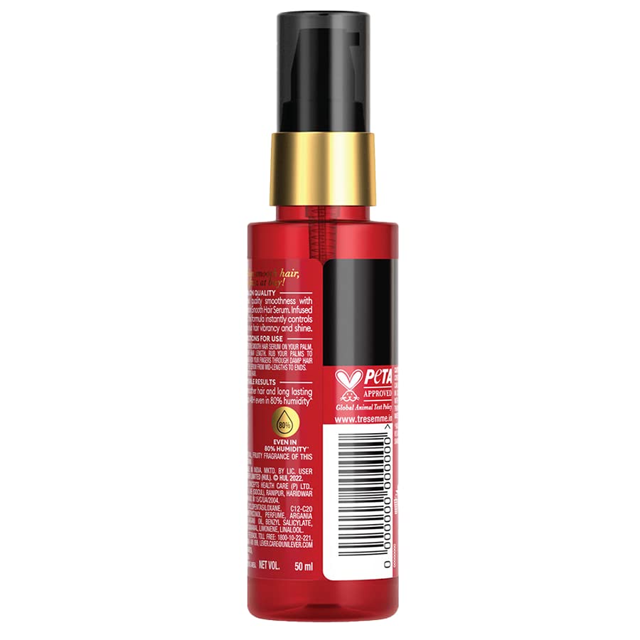 Tresemme Keratin Smooth Anti-Frizz Hair Serum 50ml with Argan Oil, for 2X Smoother Hair and Long Lasting Frizz control upto 48H even in 80% humidity