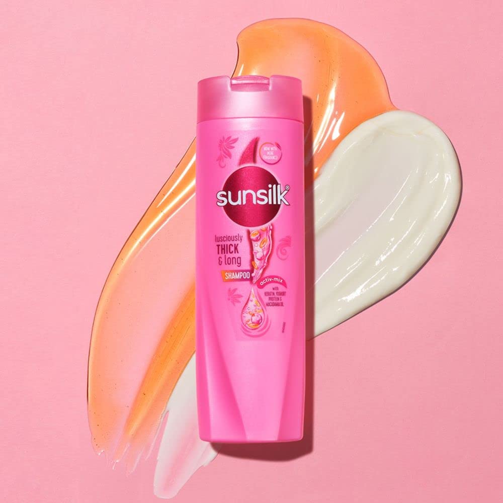 Sunsilk Lusciously Thick & Long Shampoo 1 L|| With Keratin|| Yoghut Protein and Macadamia Oil - Thickening Shampoo for Fuller Hair