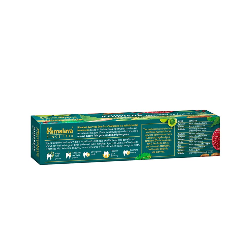 Himalaya Ayurveda Gum Care Toothpaste, 80g | Reduces gum bleeding | Fights bad breath | With 13 Ayurvedic herbs for healthy gums