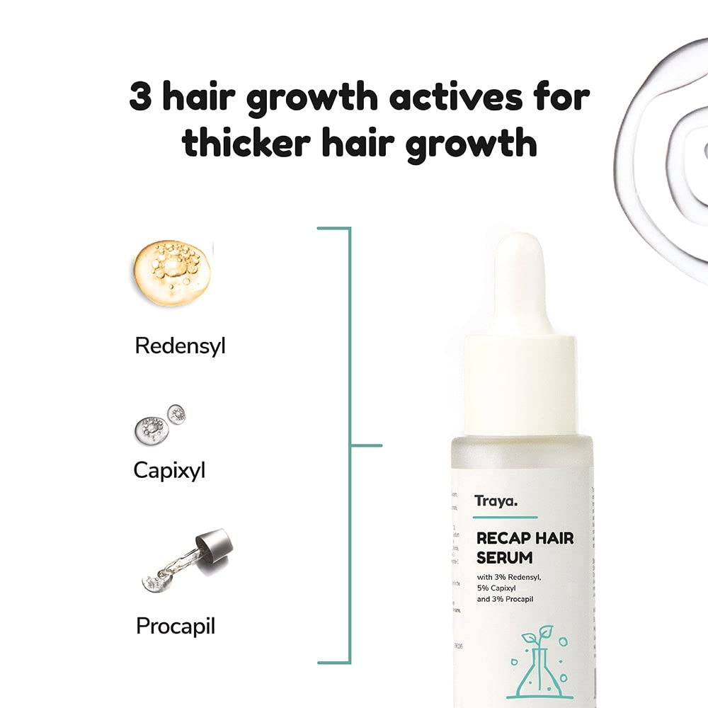 Traya Natural Hair Growth Serum With 3% Redensyl, 5% Capixyl, 3% Procapil For Increasing Hair Thickness, Natural Dht Blocker, For Hair Fall Control & Growth (30Ml), 100 Grams