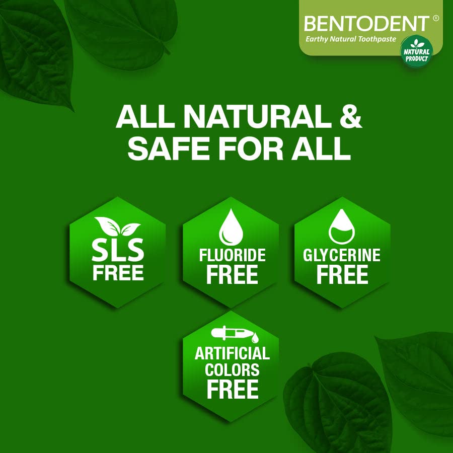 BENTODENT TOOTHPASTE Natural Oral Care Toothpastes for Entire Family Incl Kids (Betel Leaf)