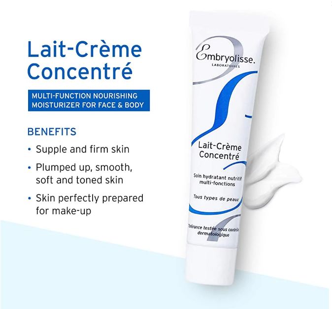 Embryolisse Lait-Crème Concentré, Face Cream & Makeup Primer - Cream for Daily Skincare - Face Moisturizer for All Skin Types (New Packaging)