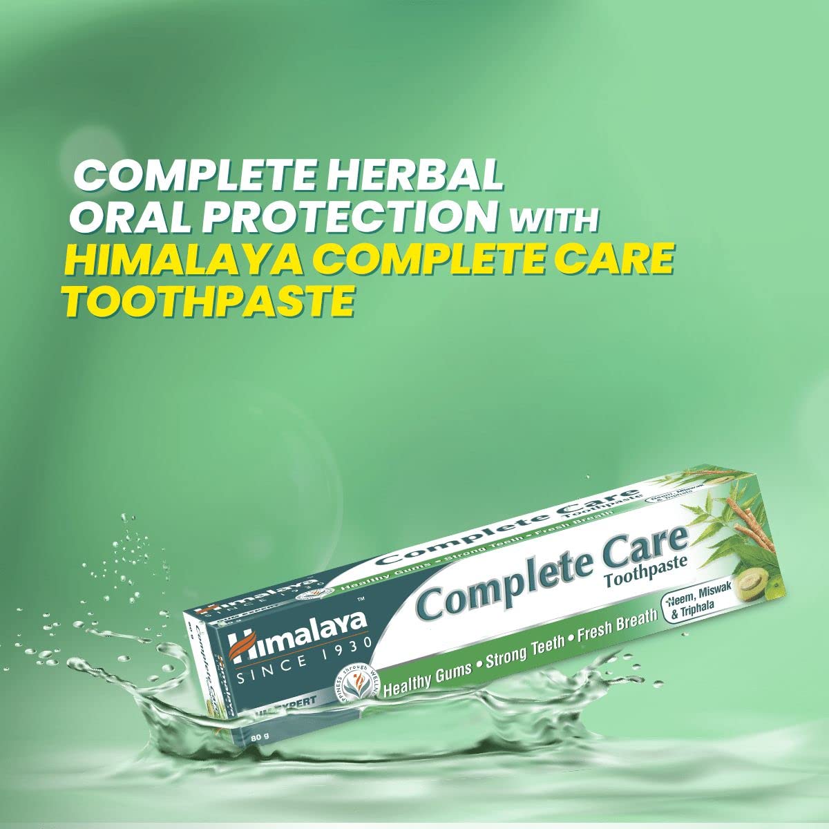 Himalaya Complete Care 300g (150g x 2, Pack of 2) Toothpaste | For Healthy Gums & Strong Teeth | With Neem, Miswak & Triphala