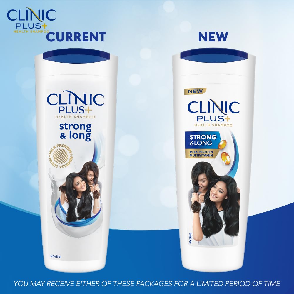 Clinic Plus Strong & Long Shampoo 650 ml|| With Milk Proteins & Multivitamins for Healthy and Long Hair - Strengthening Shampoo for Hair Growth