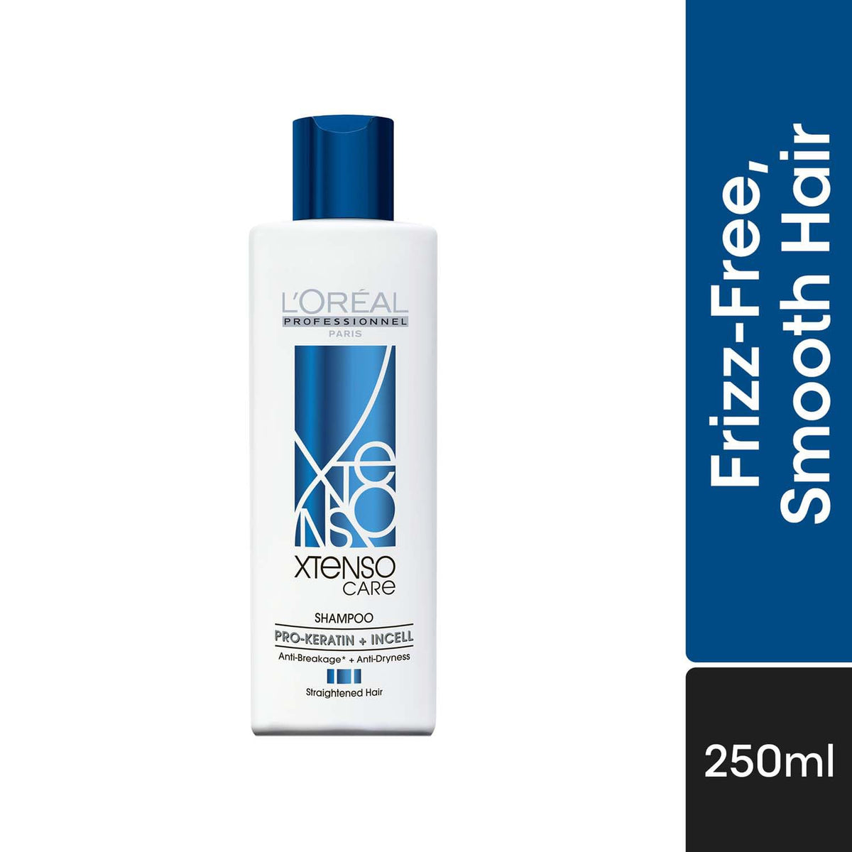 L'Oréal Professionnel Xtenso Care Shampoo for Frizz-Free, Smooth & Manageable Hair 250ml | Enriched with Pro Keratin & Incell | For Men & Women | Unruly, Unmanageable Hair