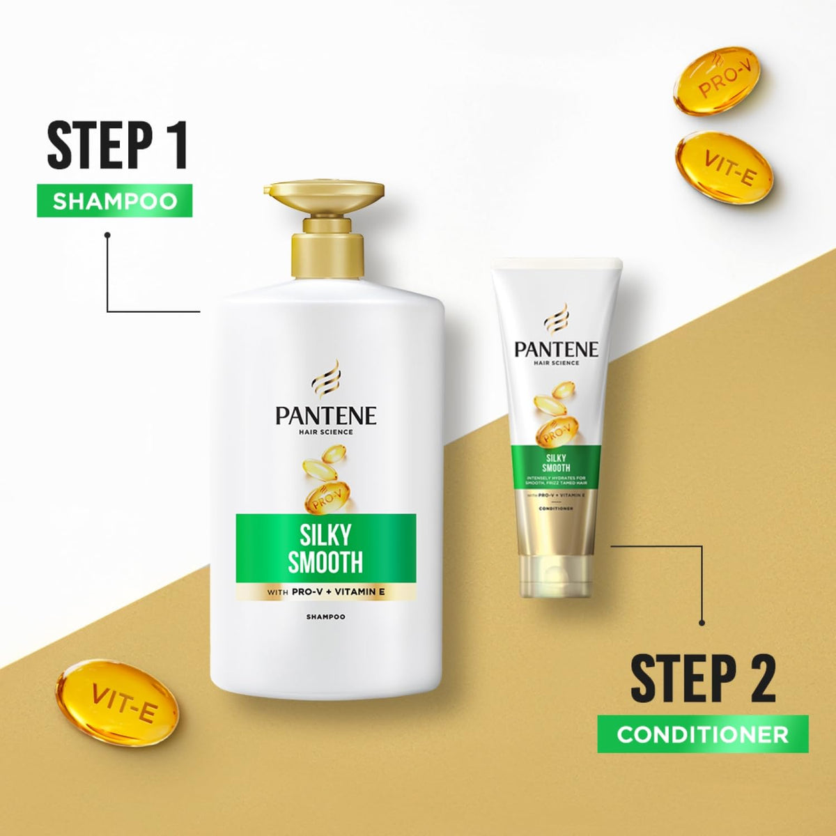 Pantene Advanced Hairfall Solution, Anti-Hairfall Silky Smooth Conditioner, 180ML