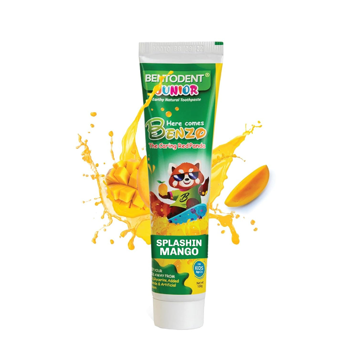 Bentodent 100% Natural Kids Mango Toothpaste, Fluoride Free, Sls Free, Complete oral care protection for kids, Fresh Breath, Best toothpaste for kids 2+ years 100g