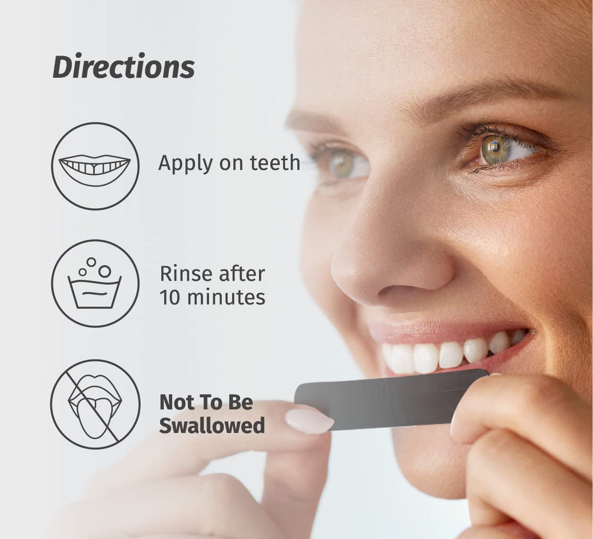 Bonayu Teeth Whitening Strip - 14 strips | Teeth Stain Remover, Helps Combat Years of Stubborn Yelowish Stain | Natural, Vegan, Activated Charcoal, Coconut Oil Safe on Enamel, Teeth Whitener