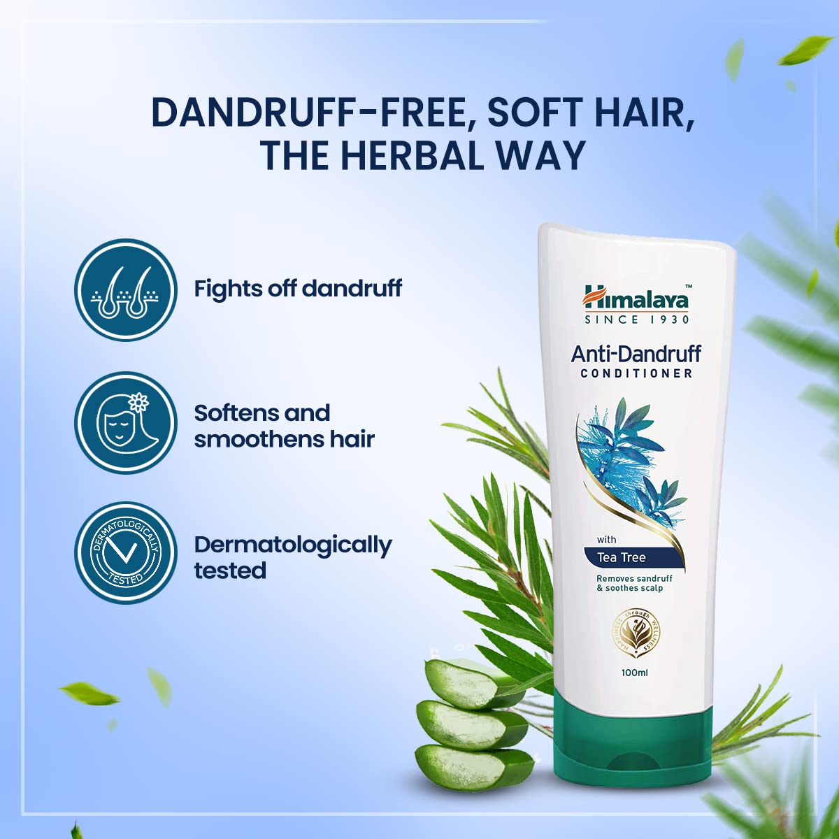 Himalaya Anti-Dandruff Conditioner | Fights and Prevents Dandruff | Soothes the Scalp & Nourishes Hair | With the goodness of Tea Tree Oil & Aloe Vera | For Women & Men | 100ml