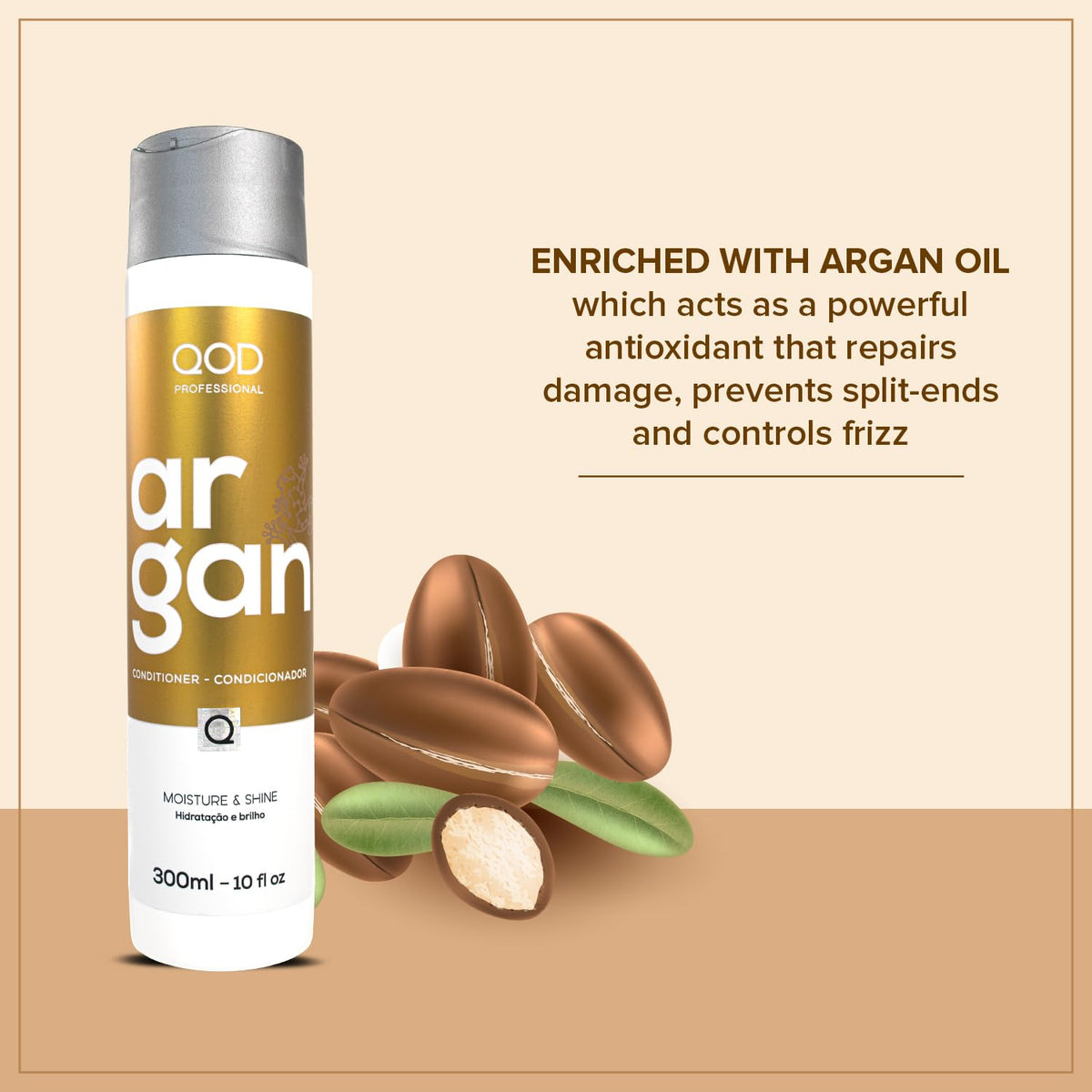 Qod Professional Argan Conditioner 300Ml | Sulphate Free | Sodium Chloride Free