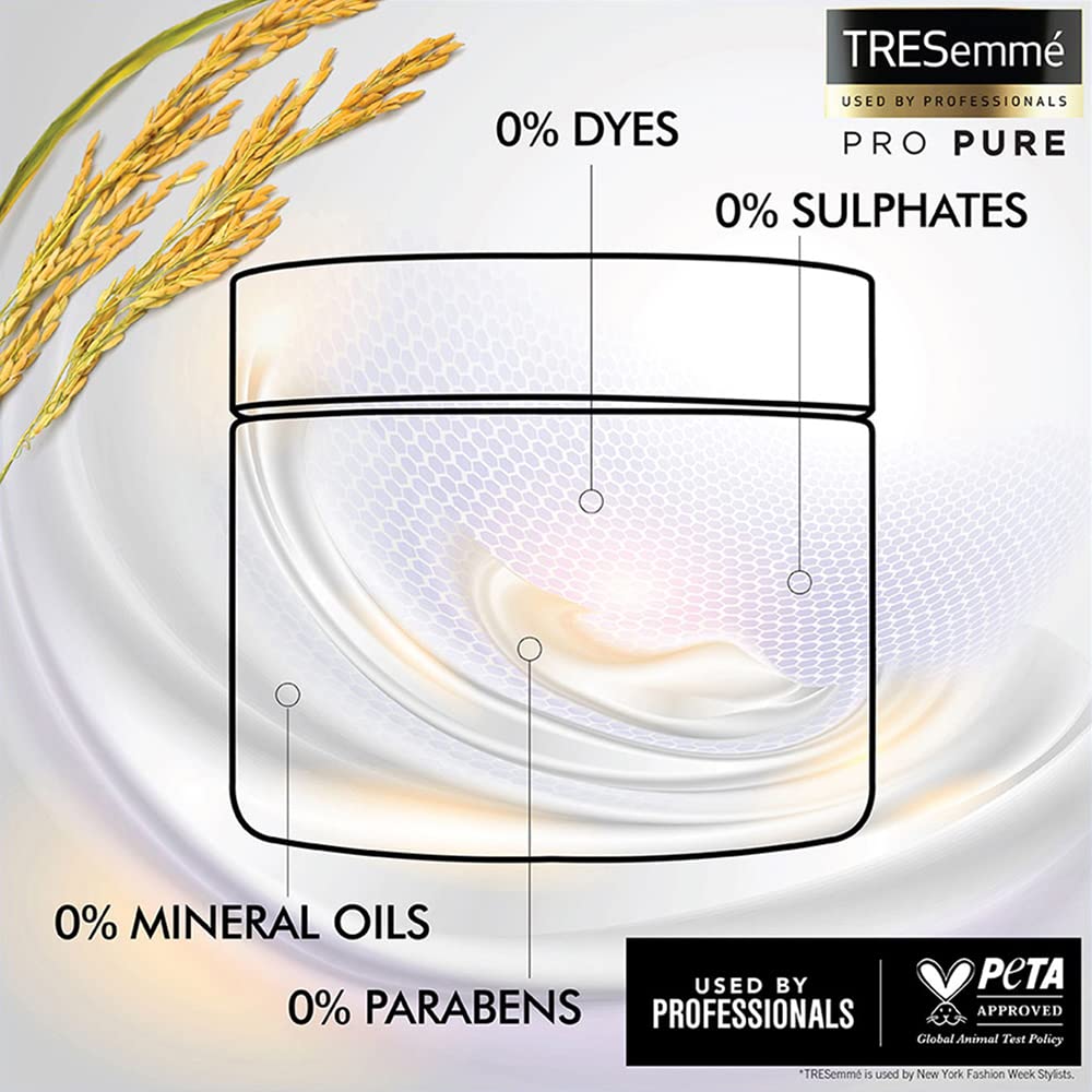 TRESemme Pro Pure Damage Recovery Mask, with Fermented Rice Water, Sulphate Free & Paraben Free, for Damaged Hair, 300 ml