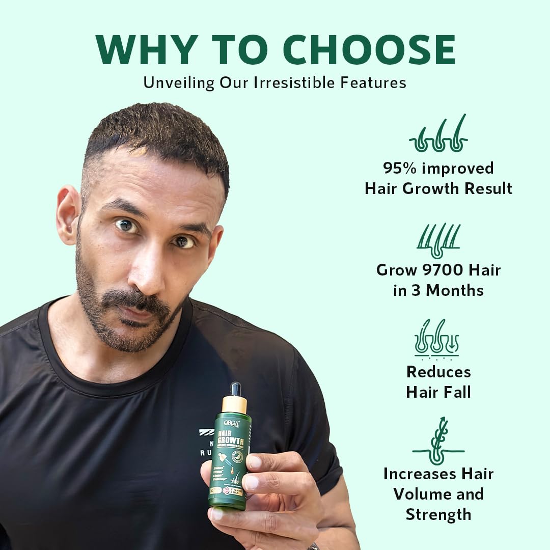 ORGATRE Hair Growth Serum - 50ml | 3% Redensyl, 4% Anagain, 3% Procapil, 1% Capilia Longa & Rosemary Oil | Scalp Treatment & Hair Tonic for Men & Women | Effective Hair Regrowth Formula