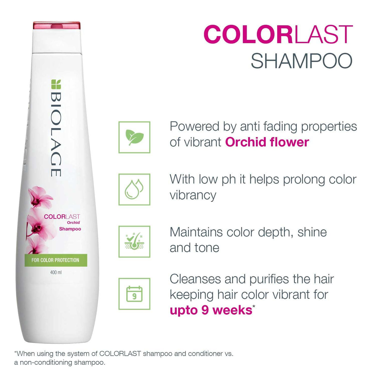 Biolage Colorlast Shampoo, Protects Colored Hair Cruelty-Free, 400ml