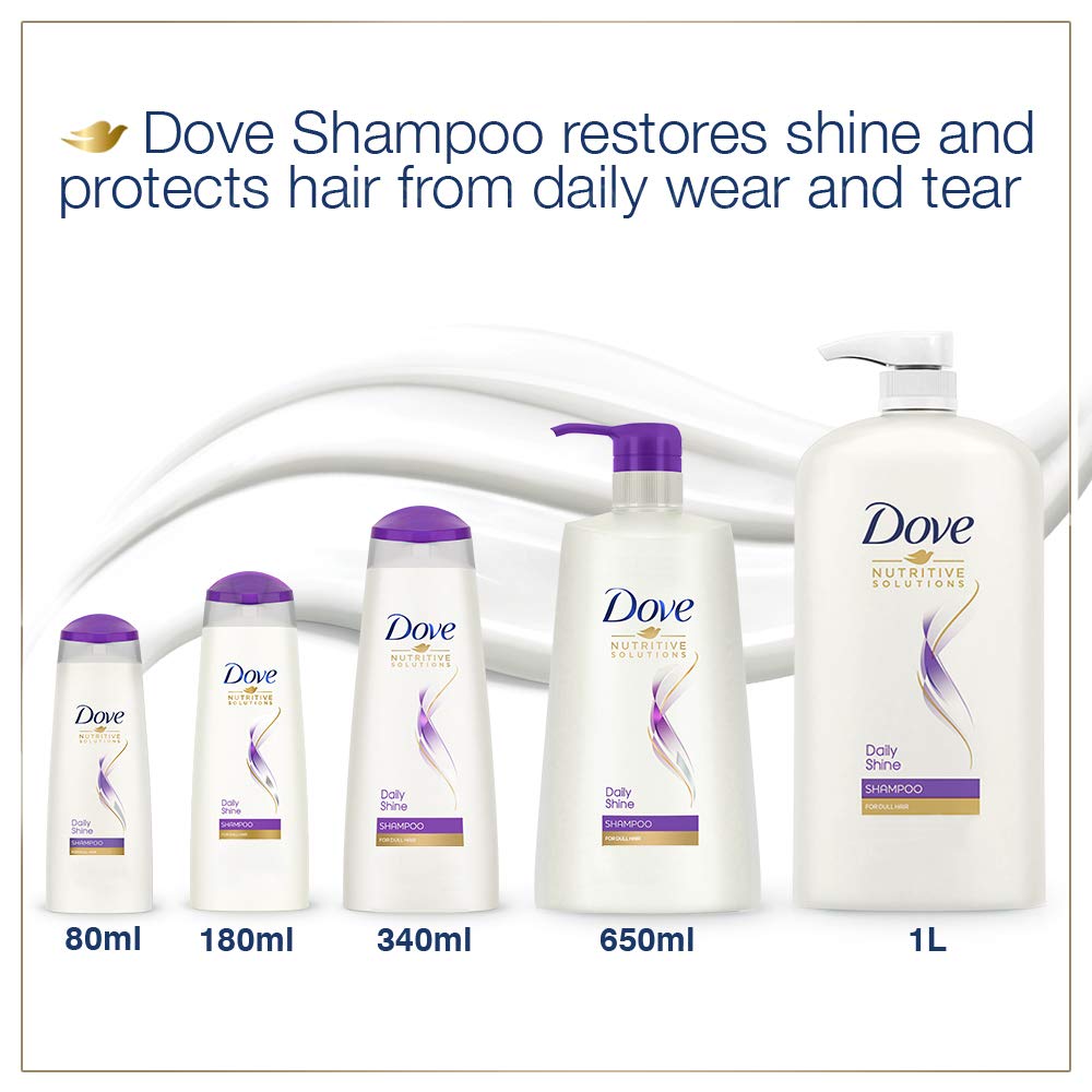 Dove Daily Shine Shampoo For Dull Hair, 340 ml