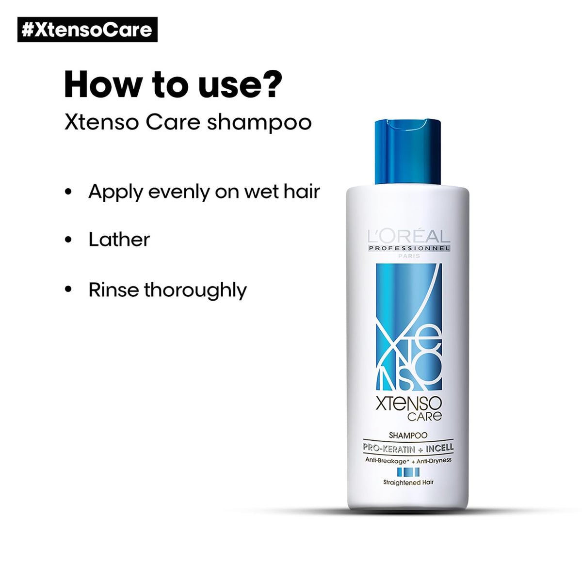 L'OREAL PROFESSIONNEL PARIS Xtenso Care Shampoo For Straightened Hair, 250 Ml |Xtenso Care Mask, 196 Gm | Shampoo & Mask For Starightened Hair, Pack Of 1