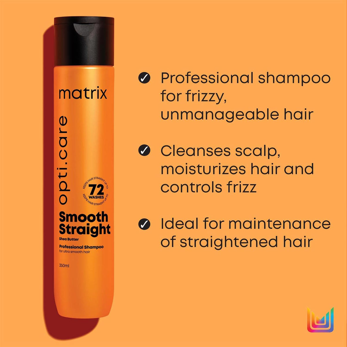 MATRIX Opti.Care Professional Shampoo for ANTI-FRIZZ Shampoo | For Salon Smooth, Straight hair | with Shea Butter (200ml)