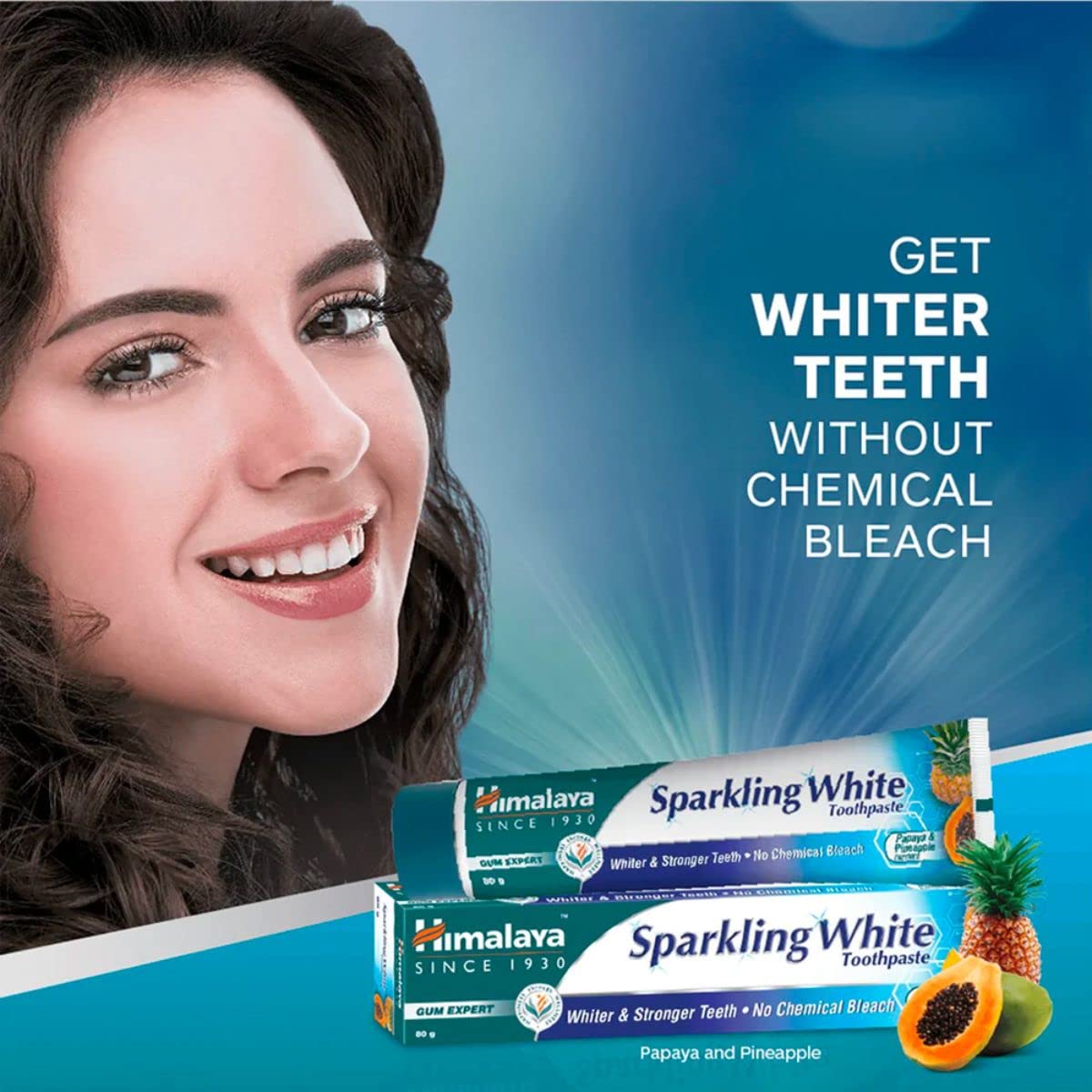 Himalaya Herbals Sparkling White Toothpaste, Oral Care - 150 G (Pack Of 2)