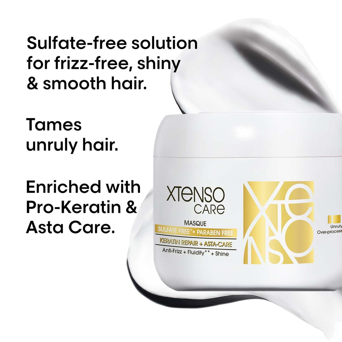 L'Oréal Professionnel Xtenso Care Sulfate-Free Masque for Frizz-Free, Shiny & Manageable Hair 196gms | With Pro Keratin & Asta Care | For Men & Women | Unruly, Unmanageable Hair