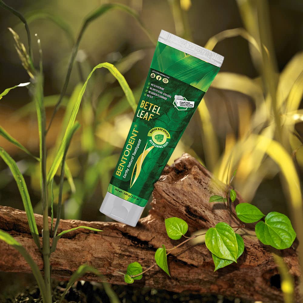 BENTODENT TOOTHPASTE Natural Oral Care Toothpastes for Entire Family Incl Kids (Betel Leaf)