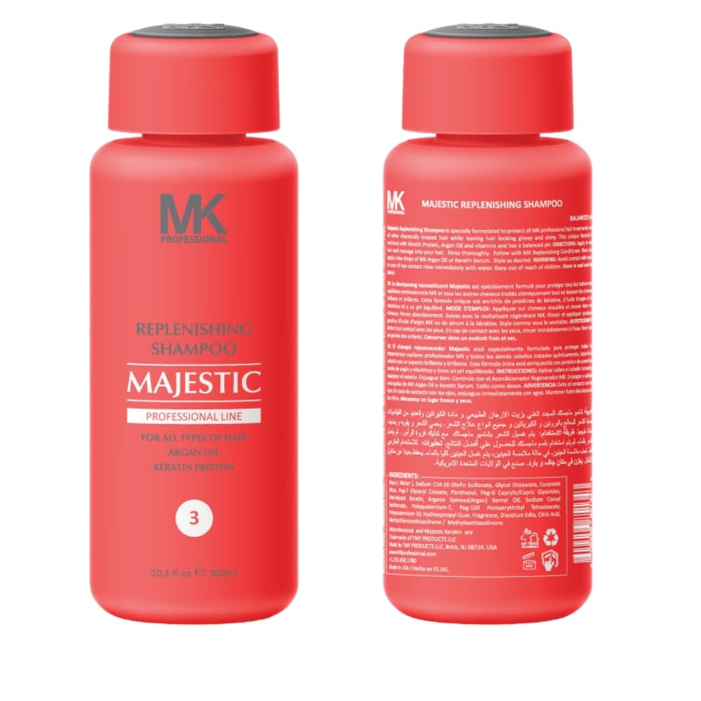 MK MAJESTIC PROFESSIONAL Keratin Replenishing Shampoo And Conditioner Combo 600Ml With Argan Oil