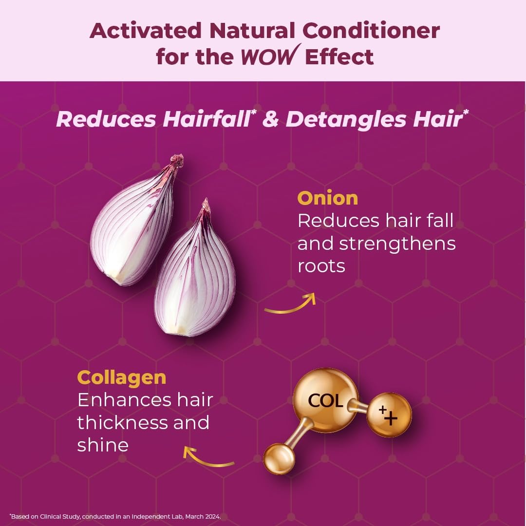 WOW Skin Science Onion & Collagen Anti-hairfall Conditioner|Reduces Hair Breakage|Detangles Hair|Smoothens Hair|Strengthens Weak Strands|Boosts Hair Thickness|New & Improved Formulation|300ml