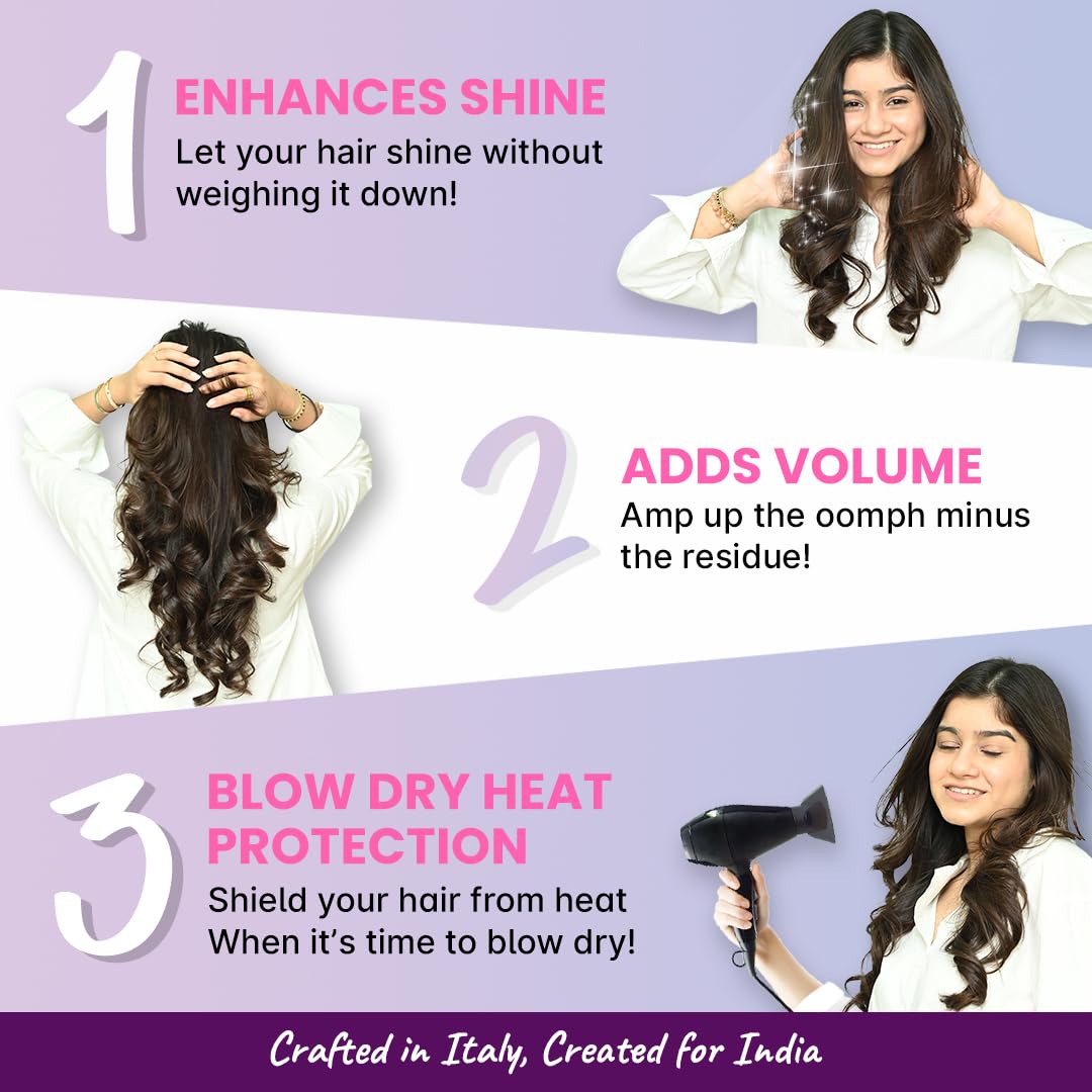 2.Oh! 3-in-1 Hair Styling Spray- Italian Quality Heat Protection Spray For Hair | Hair Volume Spray |No Residue Hair Shine Spray |Everyday Hair Spray for Women and Men |Natural Hold Hair Spray for Men