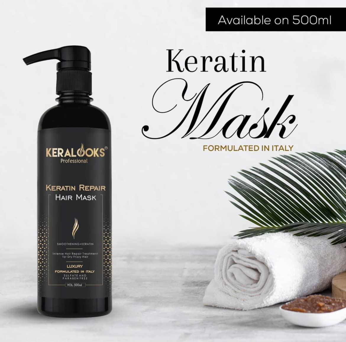 Keralooks Professional Keratin Sulphate Free Shampoo and Mask Combo Pack (500ml each)