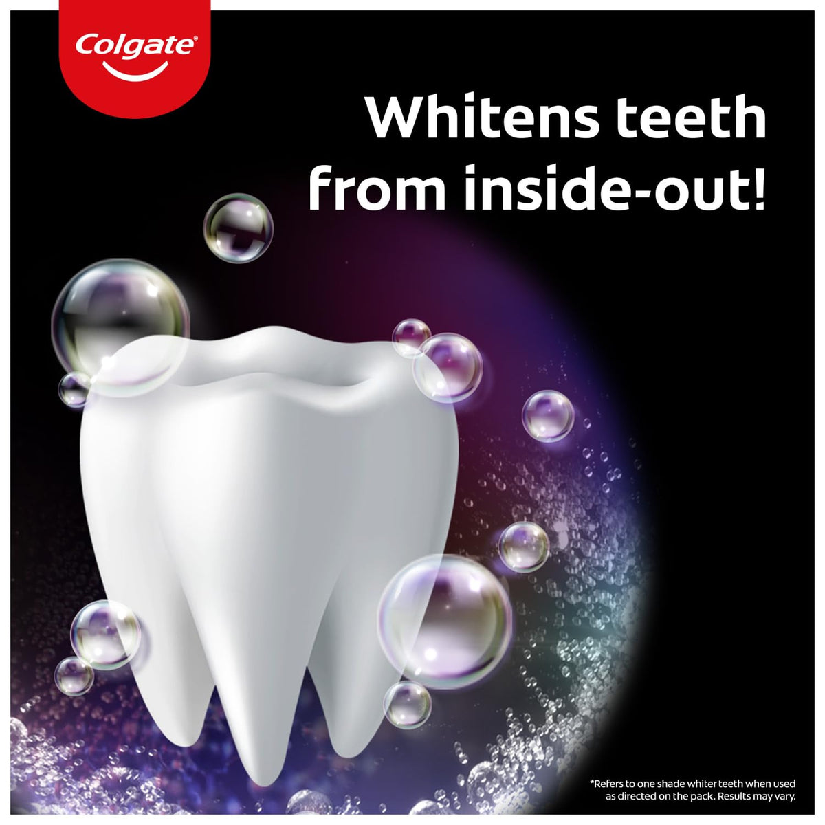 Colgate Visible White O2, Teeth Whitening Toothpaste (50g) for noticeably whiter teeth starting in 3 days. Peppermint Sparkle with Active Technology, Enamel Safe Teeth Whitening & Fresh Breath