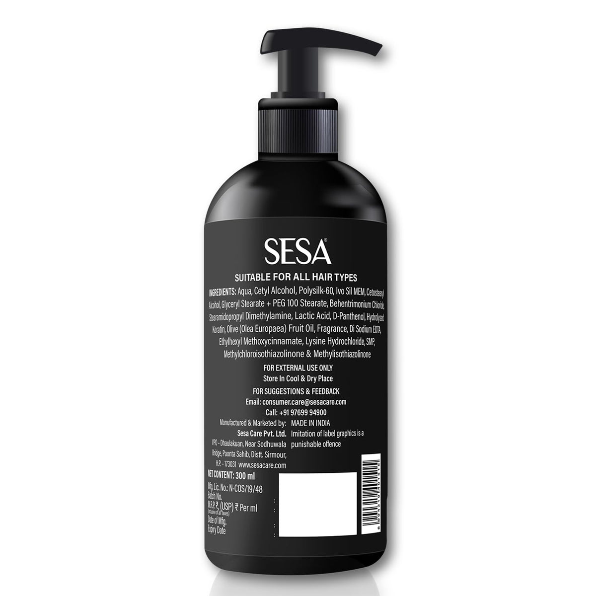 SESA Hair Conditioner For Dry And Frizzy Hair Deep Conditionining And Nourishment Soft & Shiny Hair - 300 Ml