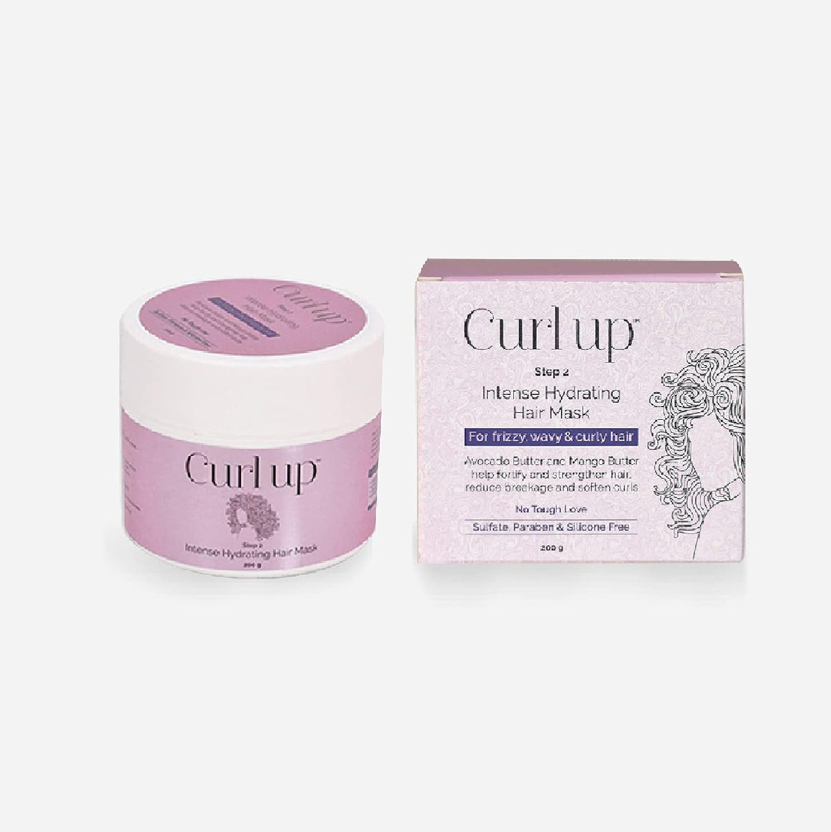 Curl up Intense Hydrating Hair Mask - Deep Conditioner For Curly Hair - Sulphate Paraben & Silicone Free (200 Gram, Fresh)